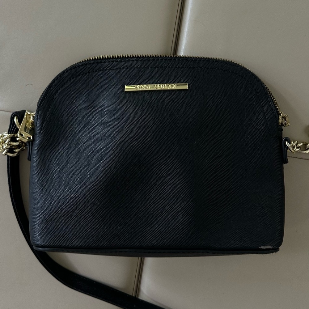 Steve Madden Black Crossbody Bag with Gold Hardware